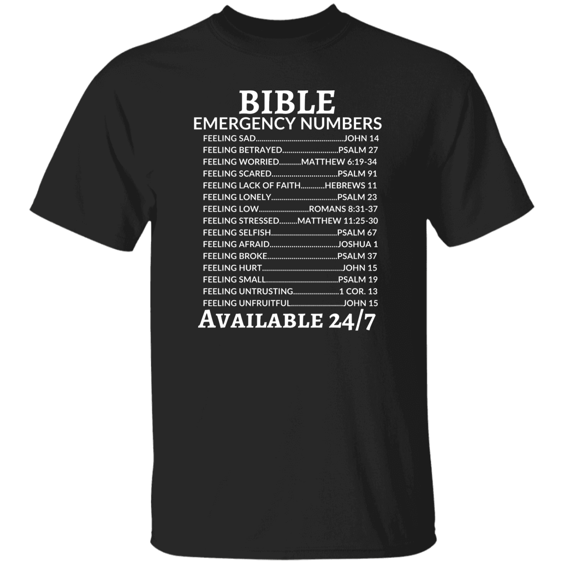 Bible Emergency Number Unisex T-Shirt (Design front only)