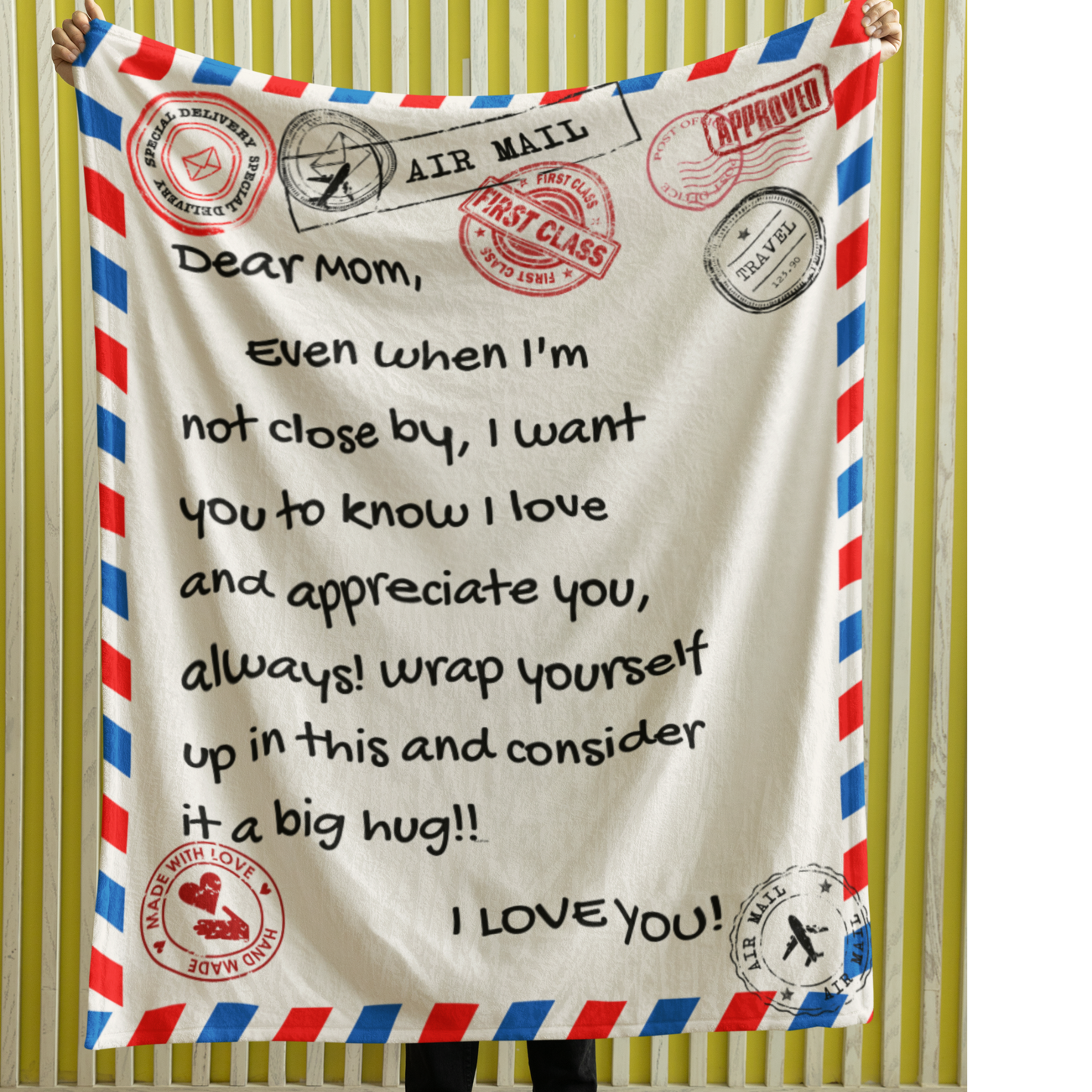 "Dear Mom" or "Dear Dad", "I Love You!" Blanket FROM SON OR DAUGHTER