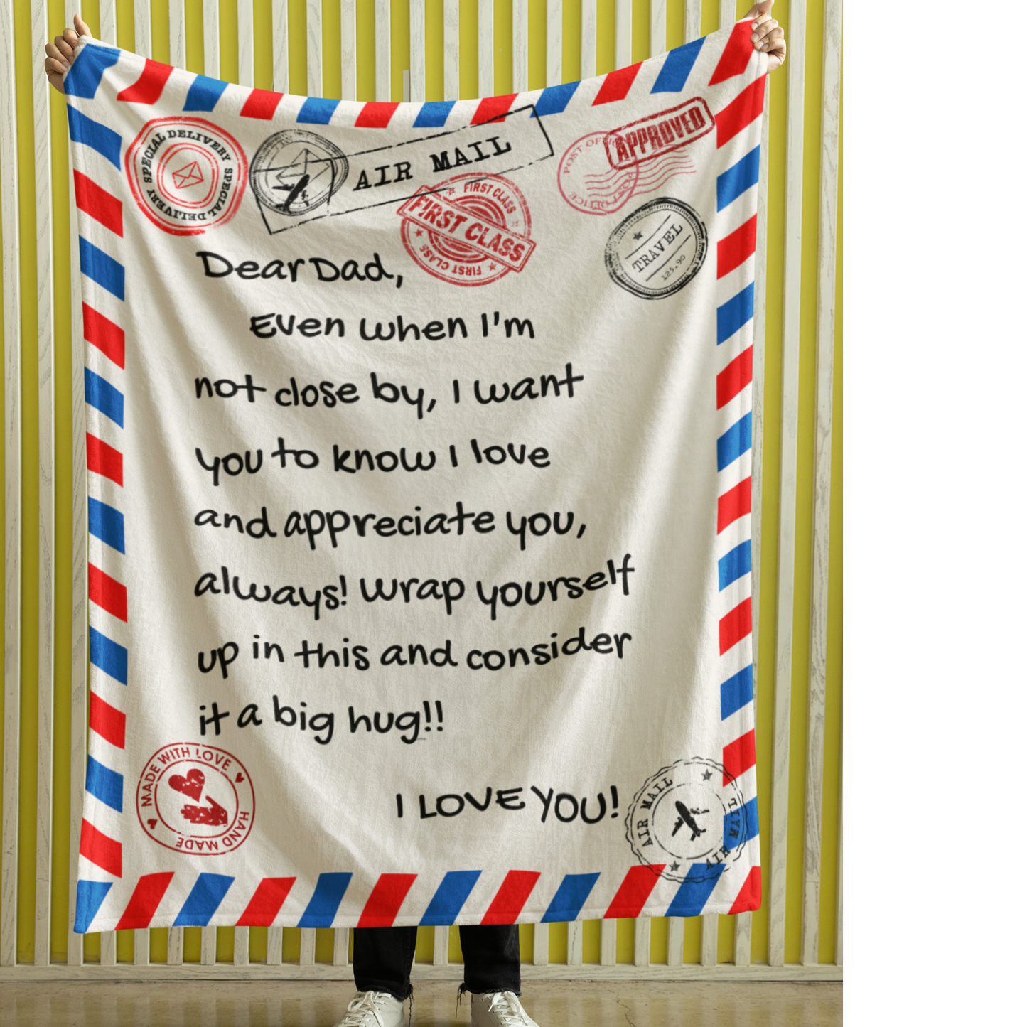 "Dear Mom" or "Dear Dad", "I Love You!" Blanket FROM SON OR DAUGHTER