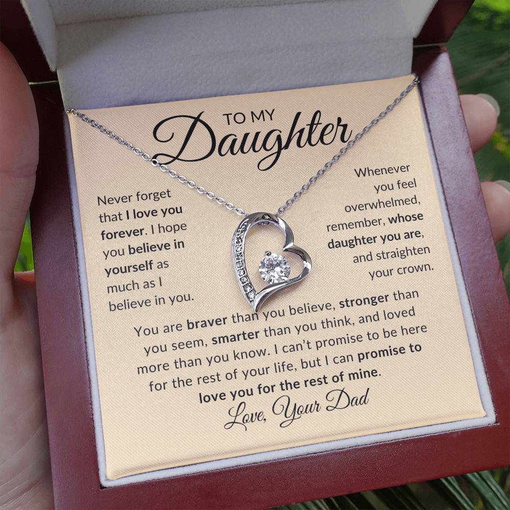 To My Daughter | Love You Forever | Love Your Dad (Forever Love Necklace)