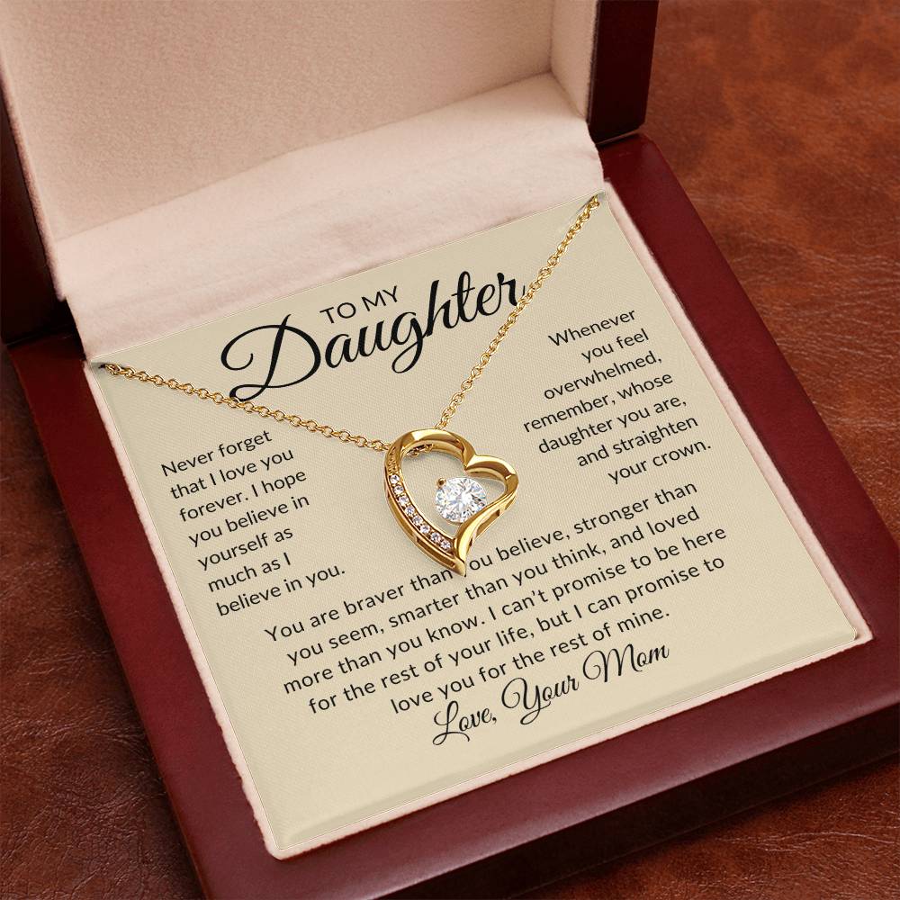 To My Daughter | Love You Forever | Love Your Mom (Forever Love Necklace)