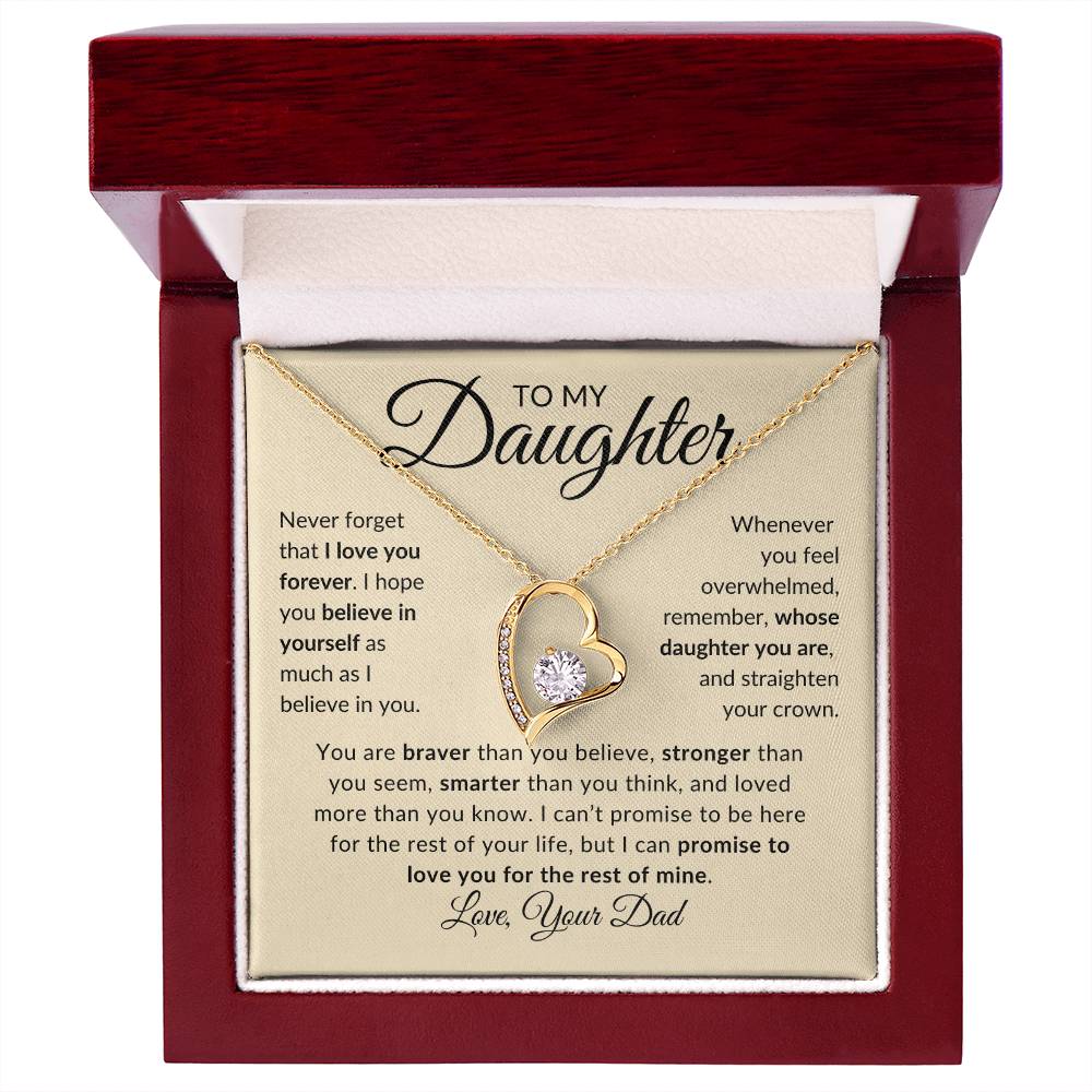 To My Daughter | Love You Forever | Love Your Dad (Forever Love Necklace)