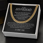 To My Boyfriend - I Love You, Valentine's Day Gift for Boyfriend, Promise Necklace for Him, Boyfriend Birthday Gift, Christmas Gift, Just Because (Cuban Link Chain)