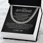 To My Boyfriend - I Love You, Valentine's Day Gift for Boyfriend, Promise Necklace for Him, Boyfriend Birthday Gift, Christmas Gift, Just Because (Cuban Link Chain)