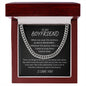 To My Boyfriend - I Love You, Valentine's Day Gift for Boyfriend, Promise Necklace for Him, Boyfriend Birthday Gift, Christmas Gift, Just Because (Cuban Link Chain)
