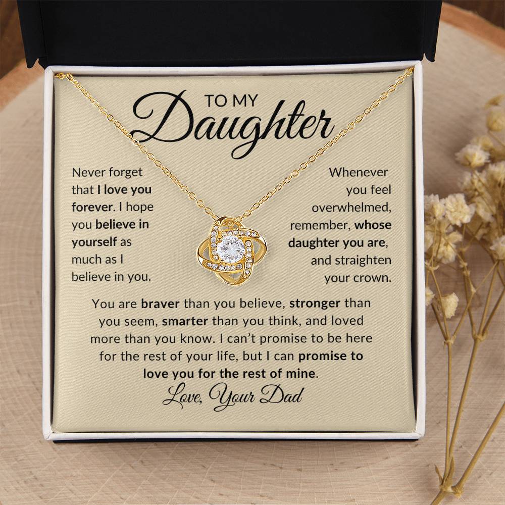 To My Daughter | Never Forget | Love Your Dad (Love Knot Necklace)