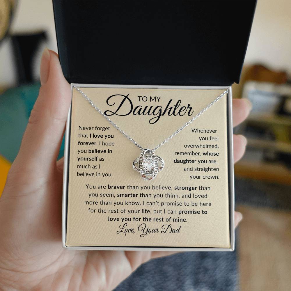 To My Daughter | Never Forget | Love Your Dad (Love Knot Necklace)