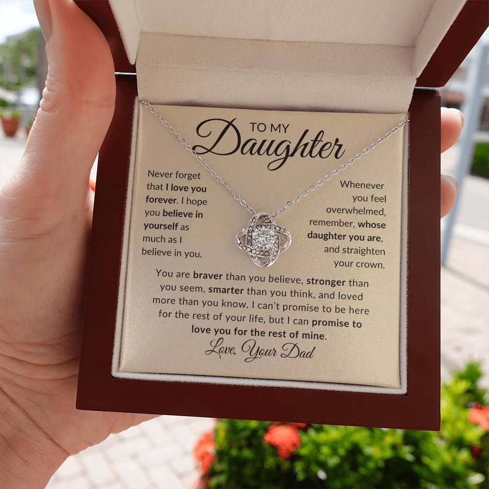 To My Daughter | Never Forget | Love Your Dad (Love Knot Necklace)