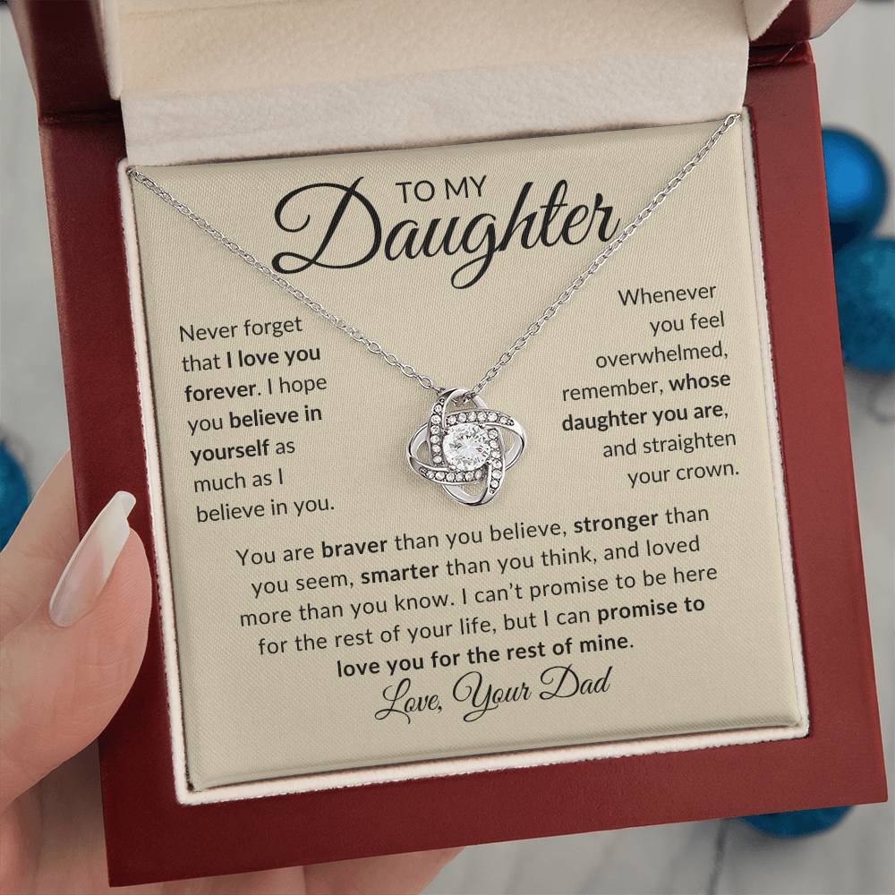 To My Daughter | Never Forget | Love Your Dad (Love Knot Necklace)