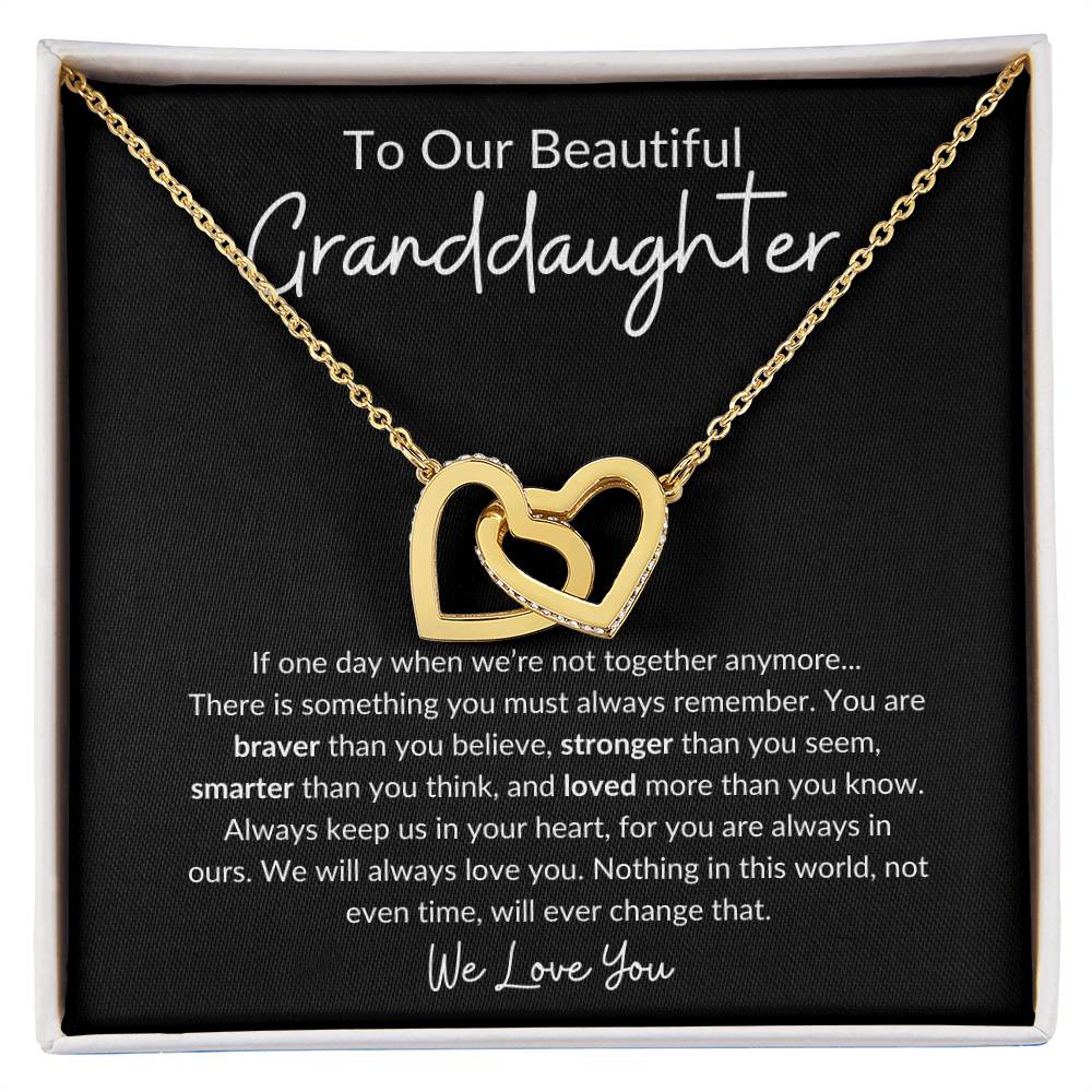 To Our Beautiful Granddaughter - We Love You (Interlocking Hearts Necklace), Gift for Granddaughter from Us, Birthday Gift for Granddaughter, Valentine's Day Gift for Granddaughter