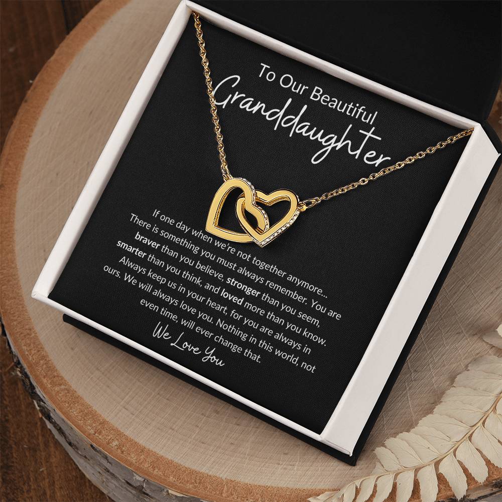 To Our Beautiful Granddaughter - We Love You (Interlocking Hearts Necklace), Gift for Granddaughter from Us, Birthday Gift for Granddaughter, Valentine's Day Gift for Granddaughter