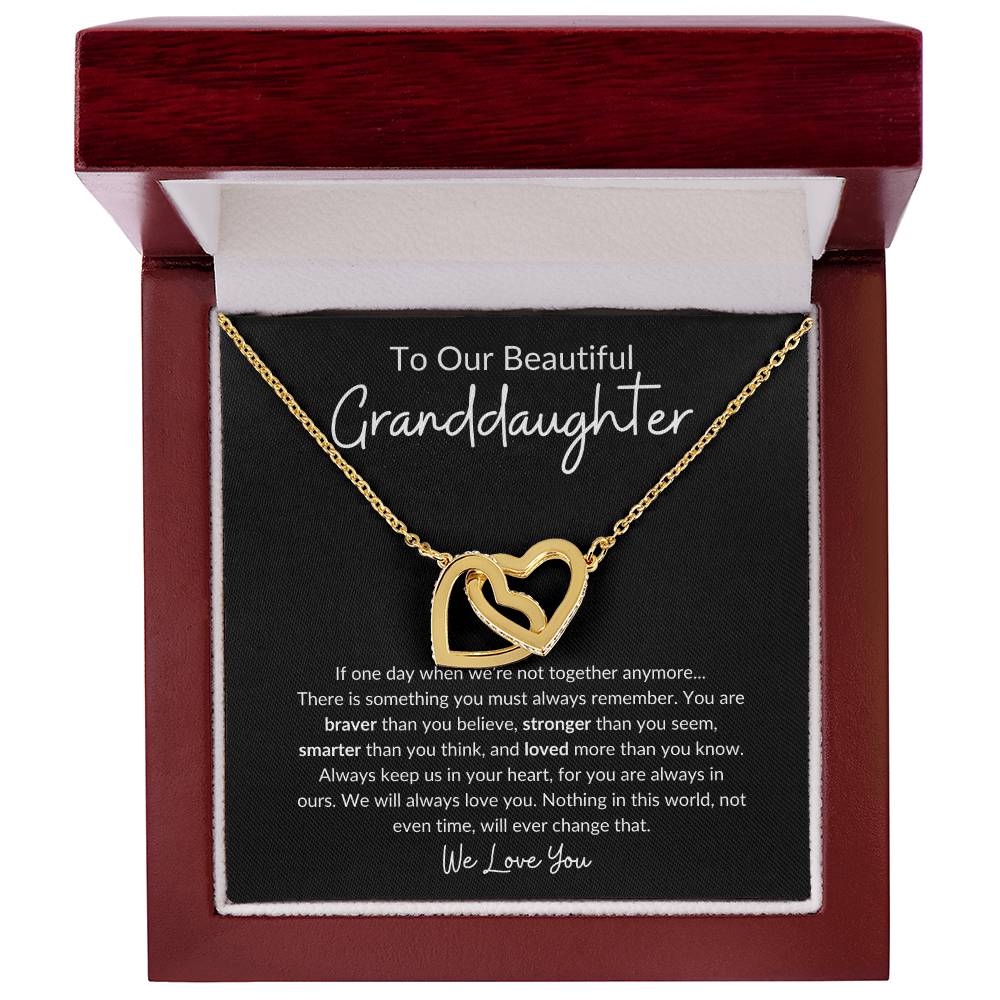 To Our Beautiful Granddaughter - We Love You (Interlocking Hearts Necklace), Gift for Granddaughter from Us, Birthday Gift for Granddaughter, Valentine's Day Gift for Granddaughter