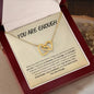 You Are Enough, Gift For Wife, Gift For Daughter, Gift for Mom, Gift for Girlfriend, Gift for Aunt (Interlocking Hearts Necklace)