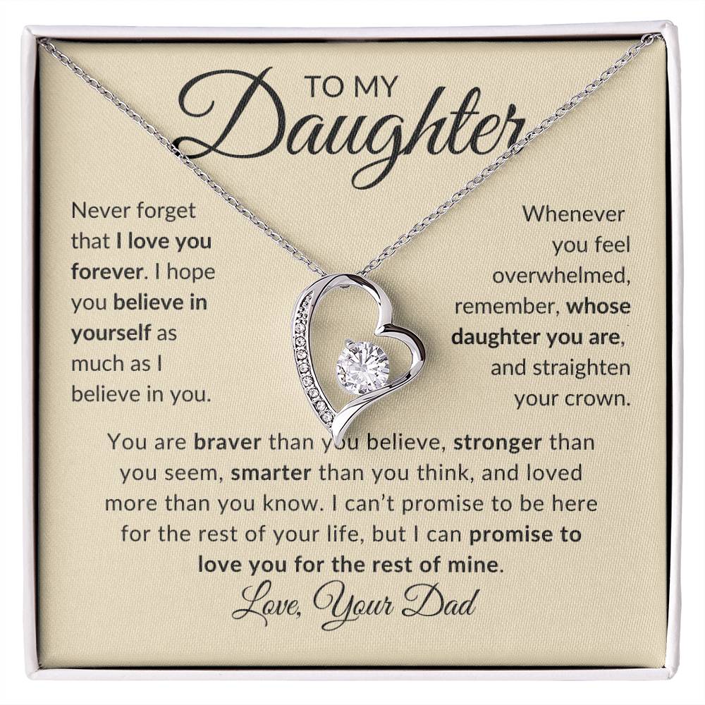 To My Daughter | Love You Forever | Love Your Dad (Forever Love Necklace)