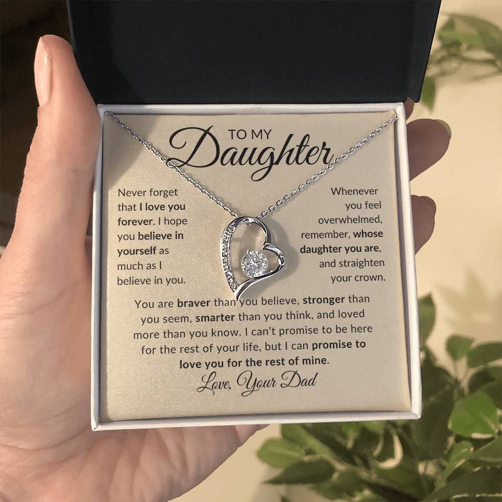 To My Daughter | Love You Forever | Love Your Dad (Forever Love Necklace)