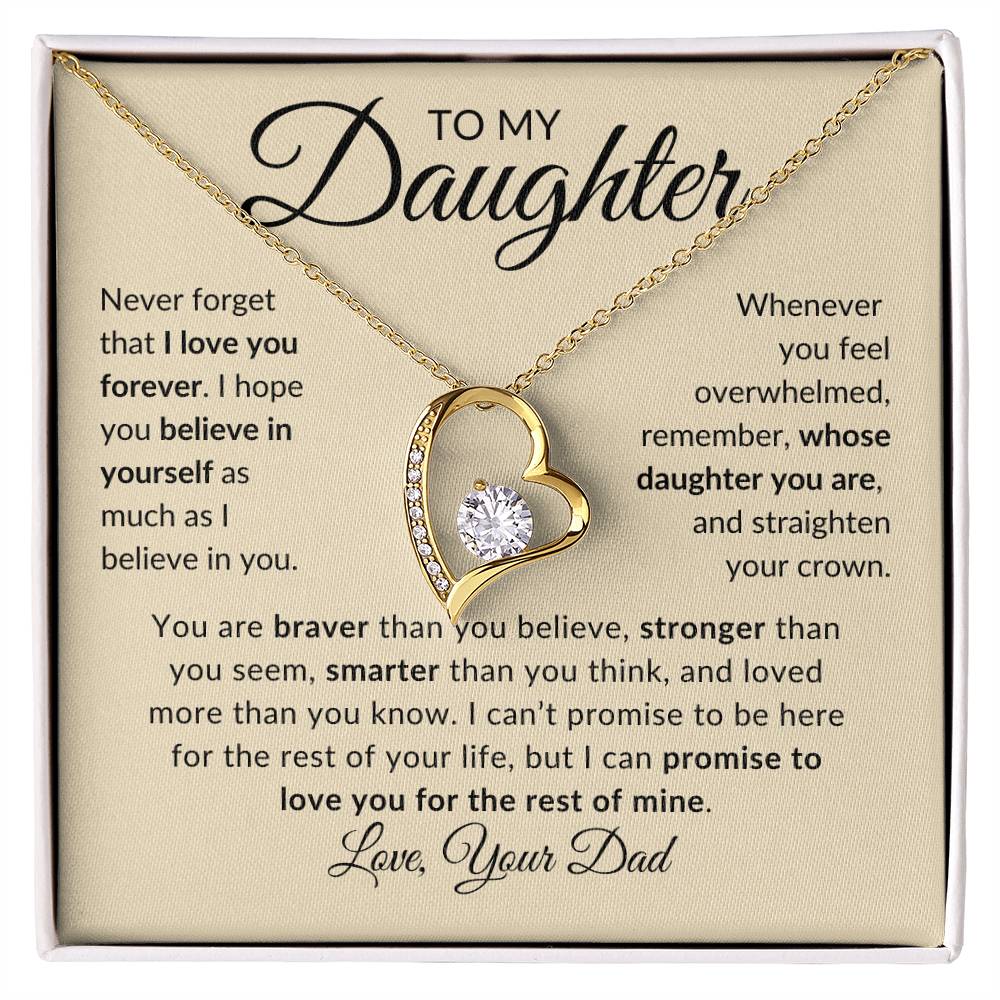 To My Daughter | Love You Forever | Love Your Dad (Forever Love Necklace)