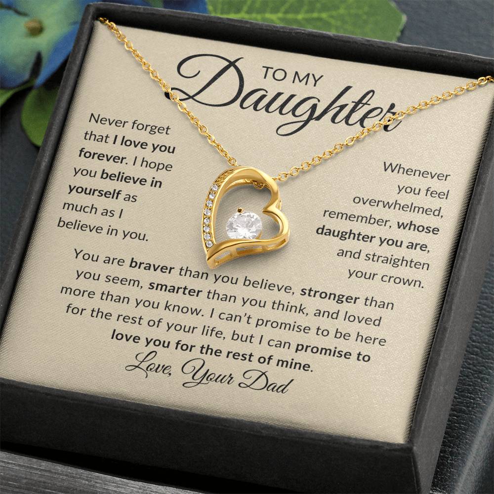 To My Daughter | Love You Forever | Love Your Dad (Forever Love Necklace)