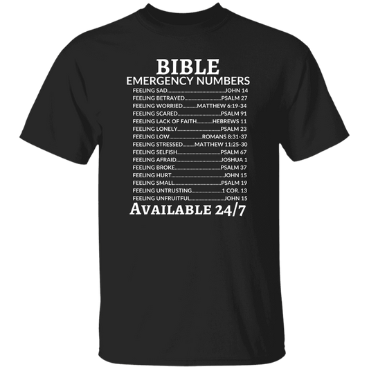 Bible Emergency Number Unisex T-Shirt (Design front only)