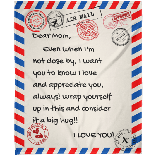 "Dear Mom" or "Dear Dad",  "I Love You!" Blanket FROM SON OR DAUGHTER