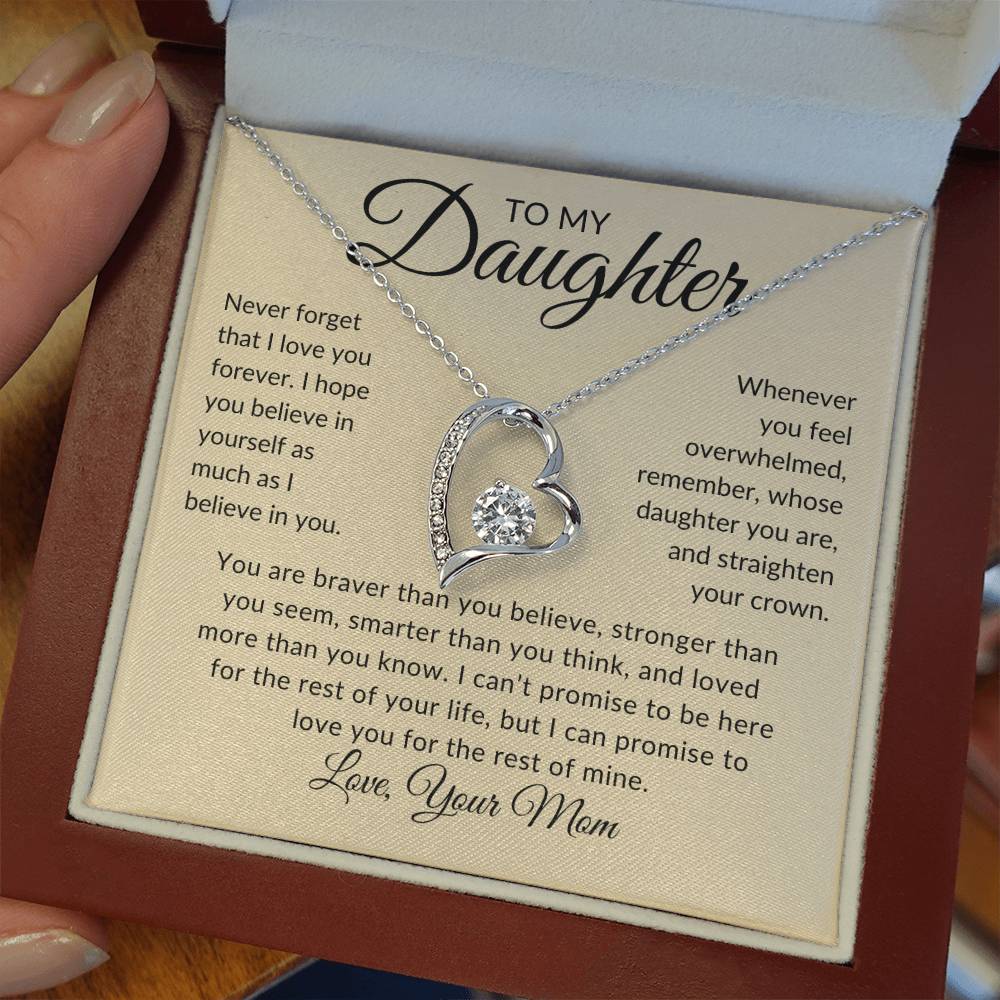To My Daughter | Love You Forever | Love Your Mom (Forever Love Necklace)