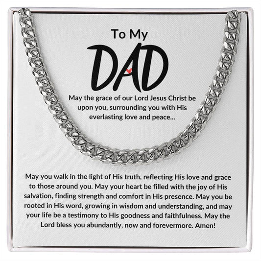 To My Dad, Gift To Dad From Son or Daughter, Gift For Dad, Just Because Gift For Dad, Father's Day Gift, Christian Gift For Dad, (Cuban Link Chain)