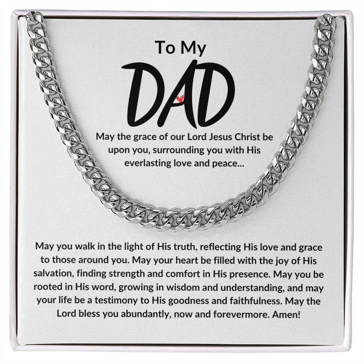 To my Police dad Cuban link chain necklace gift from daughter, Christmas gifts for him, Father’s Day gift from factory wife , birthday gift for dad.