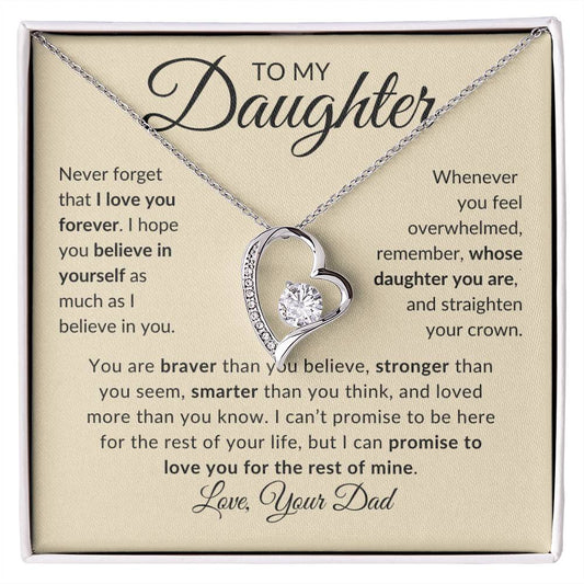 To My Daughter | Love You Forever | Love Your Dad (Forever Love Necklace)